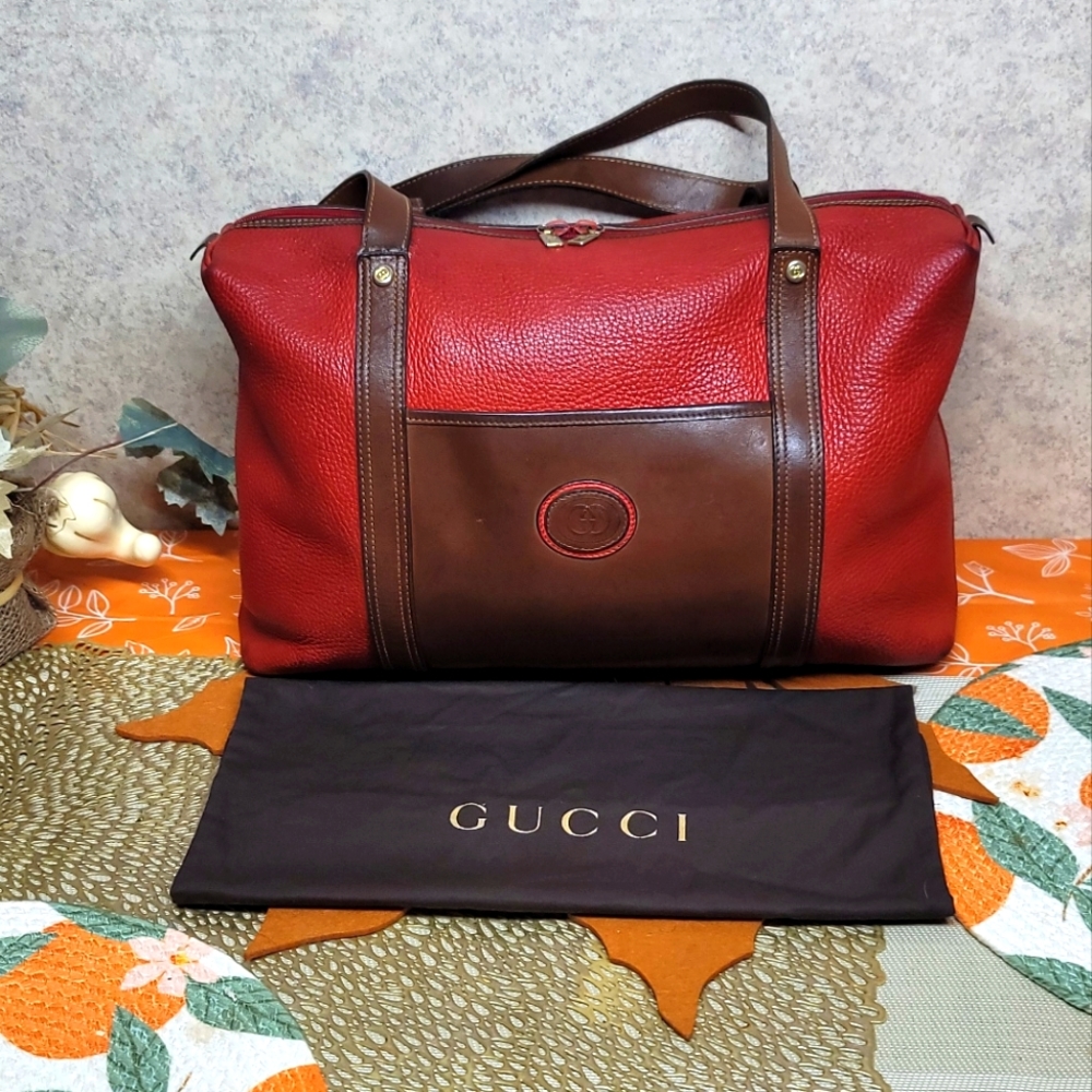 Vintage GUCCI leather  travel bag
